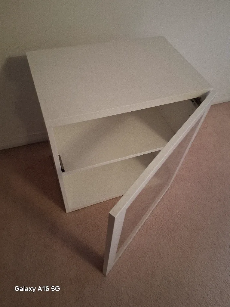 White Cabinet with Glass Door image indicator(4)