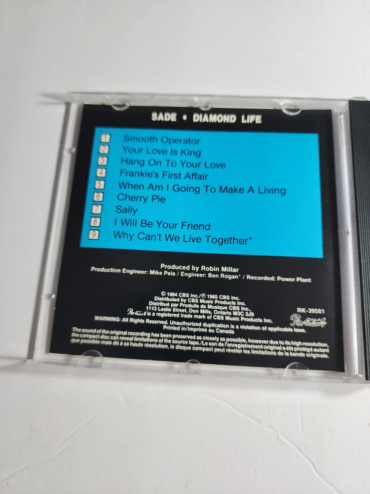 Sade - Diamond Life CD - photo 3