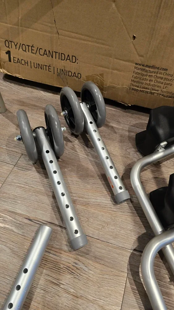 Medline Upright Folding Walker with 5" Wheels image indicator(3)