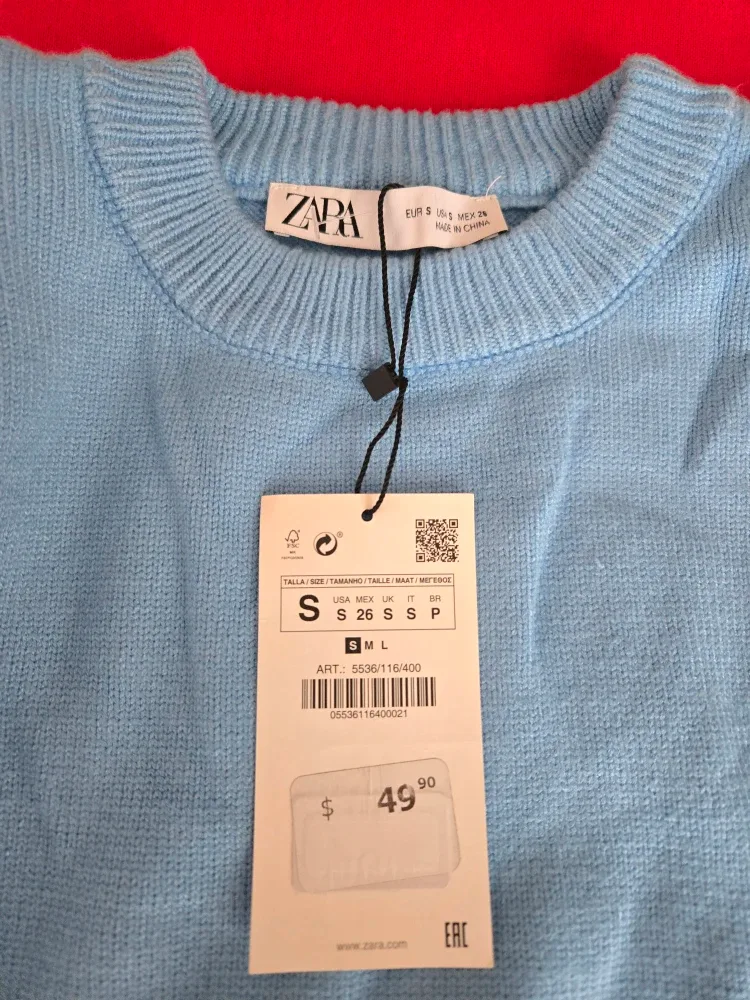 Zara Blue Knit Sweater - Size S image indicator(2)