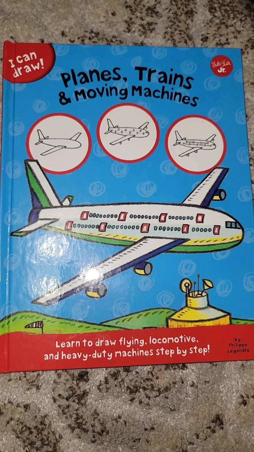 Planes, Trains and machines easy drawing book