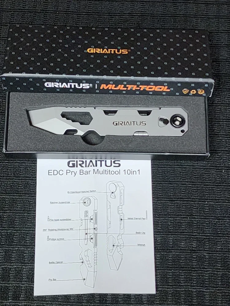 Griaitus EDC Pry Bar Multitool 10in1 - New
