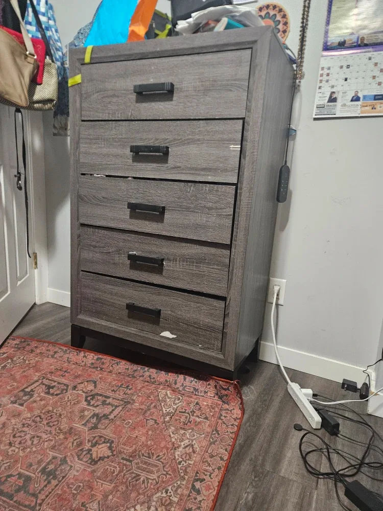 Grey 5-Drawer Dresser