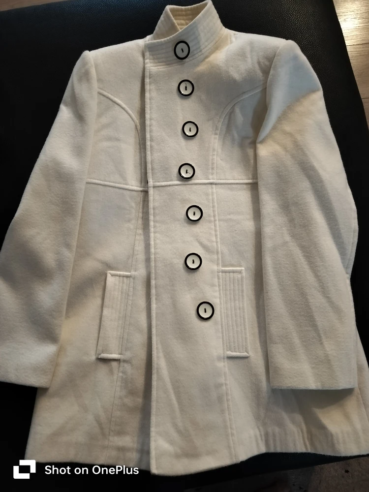 Cream Wool Blend Coat