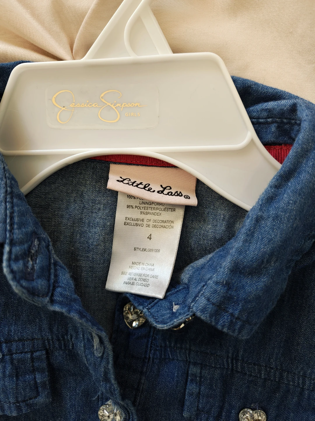 Jessica Simpson Girls Denim Top Dress - Size 4 - photo 3