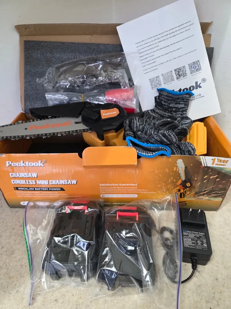 PeekTook Cordless Mini Chainsaw - NEW in box image indicator(5)