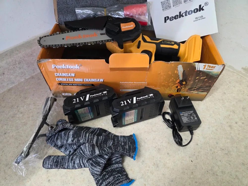 PeekTook Cordless Mini Chainsaw - NEW in box image indicator(7)