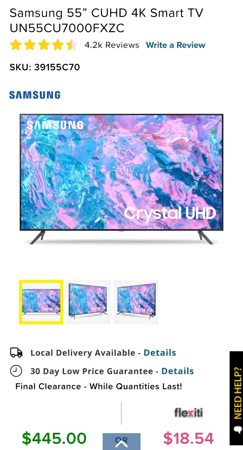 BOXING WEEK SALE! 2024 Samsung 55" Crystal UHD SMART 4K TV
