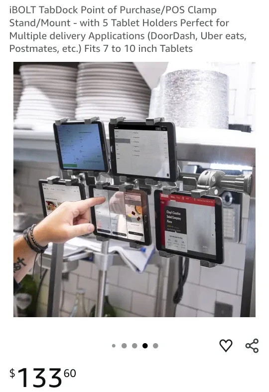 iBOLT TabDock POS Clamp Stand/Mount - 5 Tablet Holders