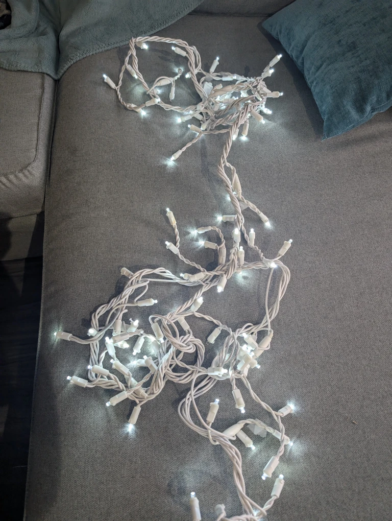 White + Red old school mini bulb style & Bright white LED bulb x