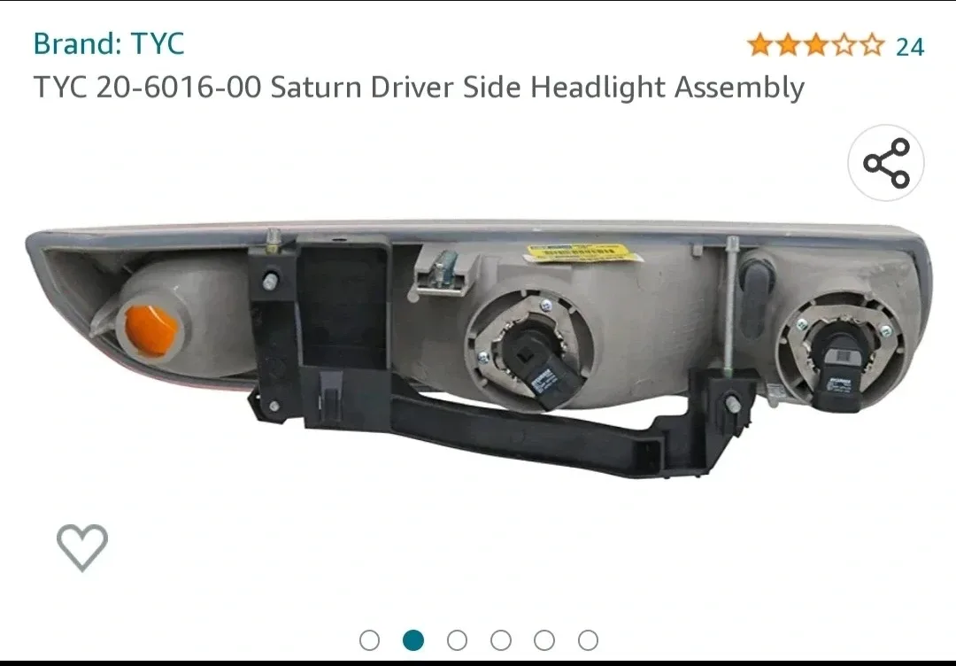 TYC 20-6016-00-1N Saturn Driver Side Headlight Assembly image indicator(3)