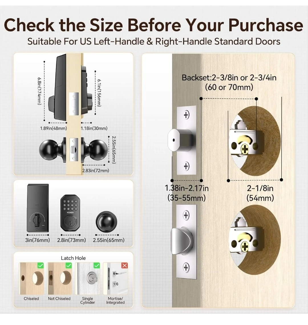 VCHOO Keyless Entry Door Lock - photo 4