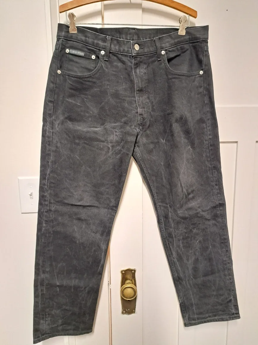 Calvin Klein Black acid wash jeans