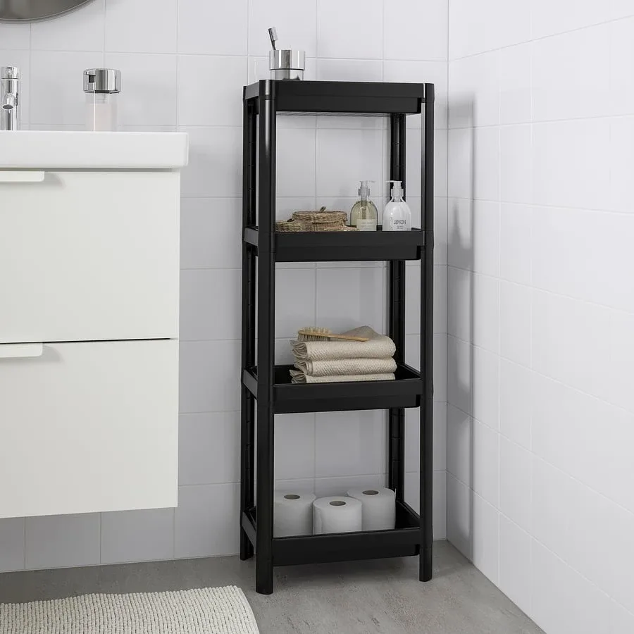 IKEA VESKEN Black Shelf Unit