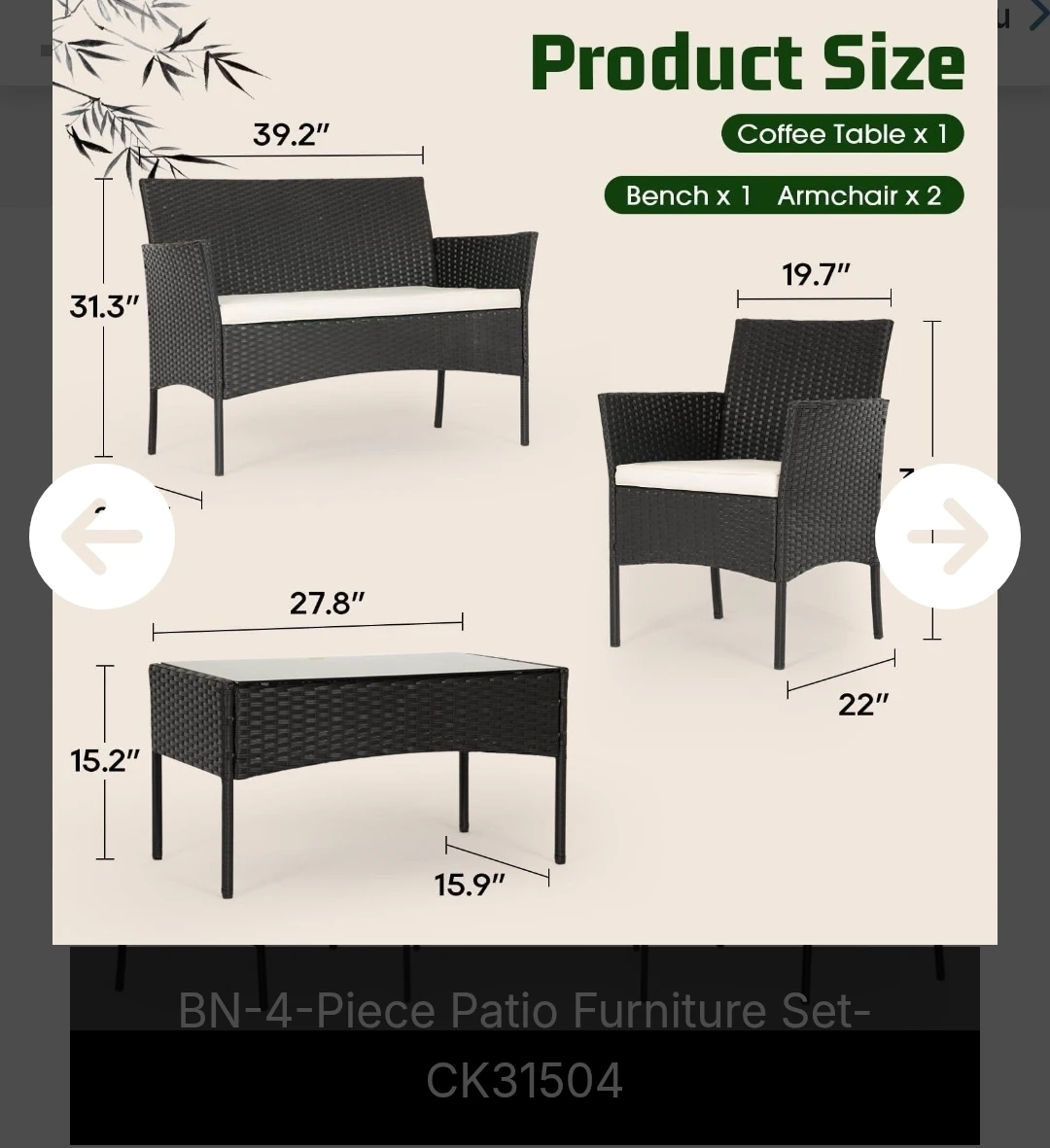 BN-4-Piece Patio Furniture Set - CK31504 - photo 2