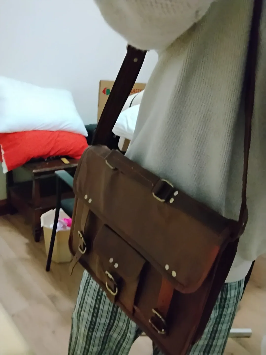 Leather Satchel Bag - Brown image indicator(7)