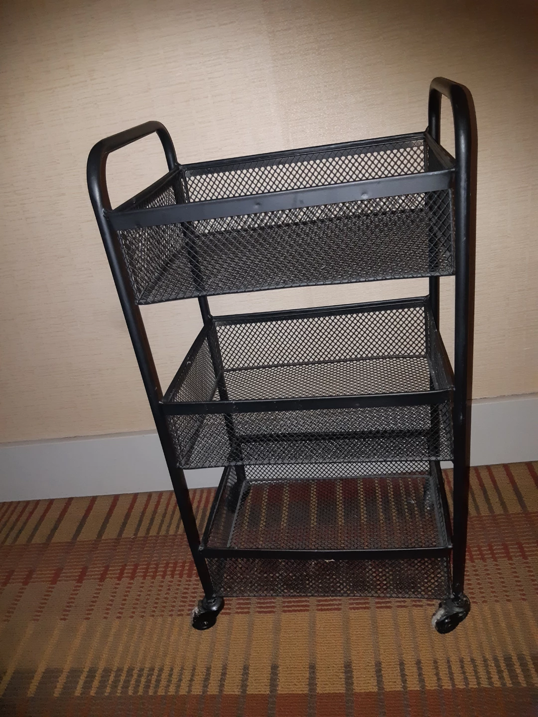 Black Metal Rolling Cart