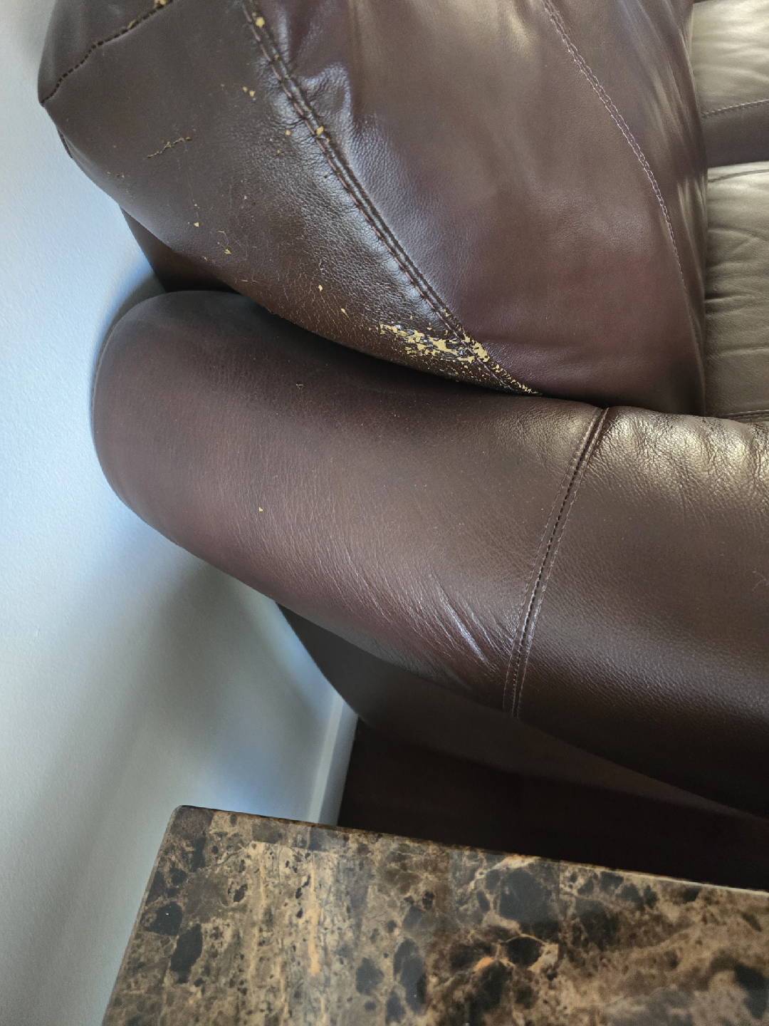 Brown Leather Sofa - Some Wear - photo 5