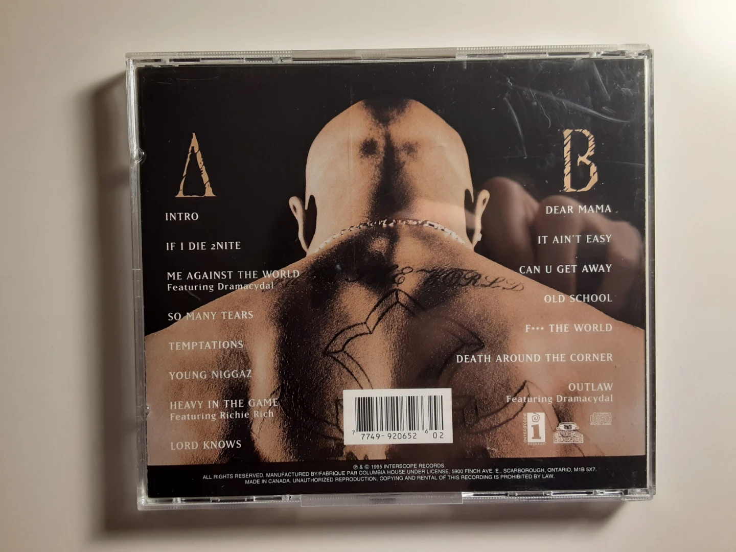 2Pac - Me Against The World | CD - photo 3