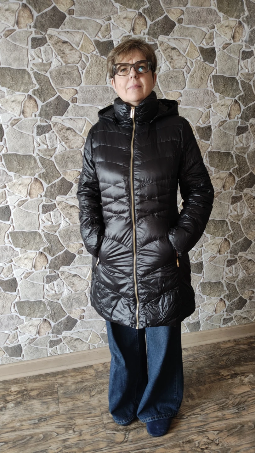 Black Padded Hooded Coat Via Spiga - photo 4