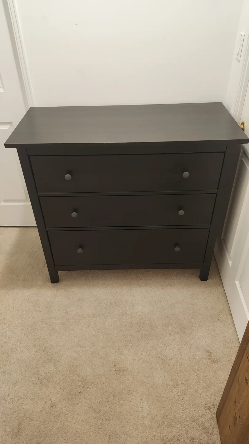 Ikea 3-Drawer Chest or Dresser Black-Brown image indicator(2)