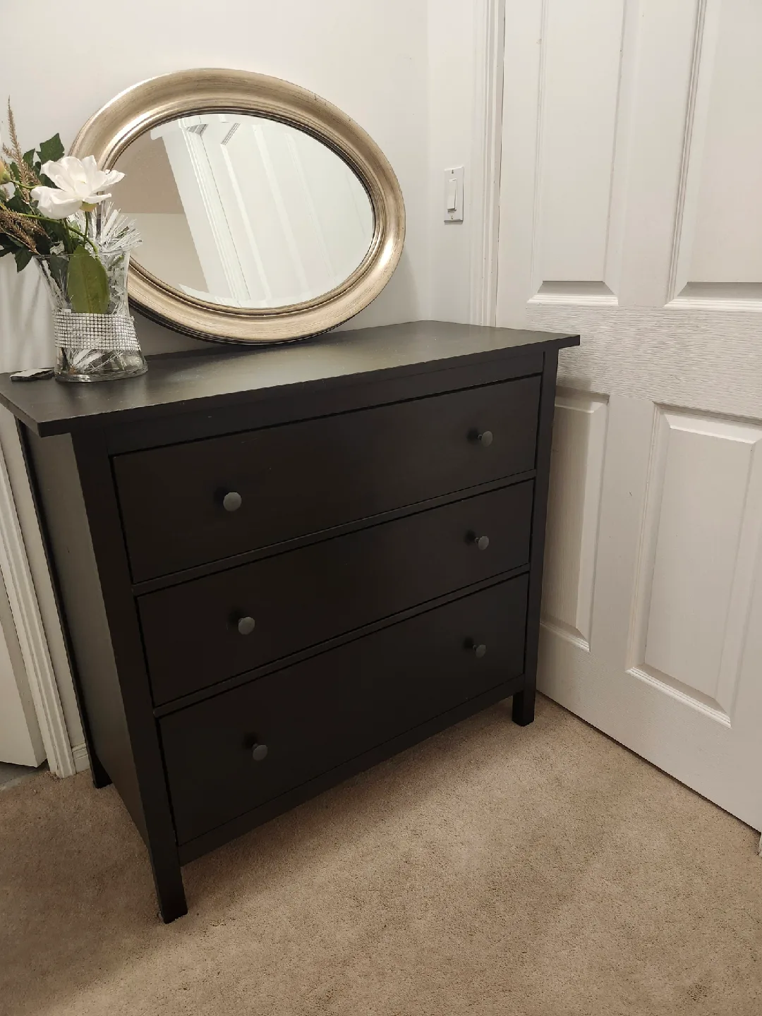 Ikea 3-Drawer Chest or Dresser Black-Brown image indicator(5)