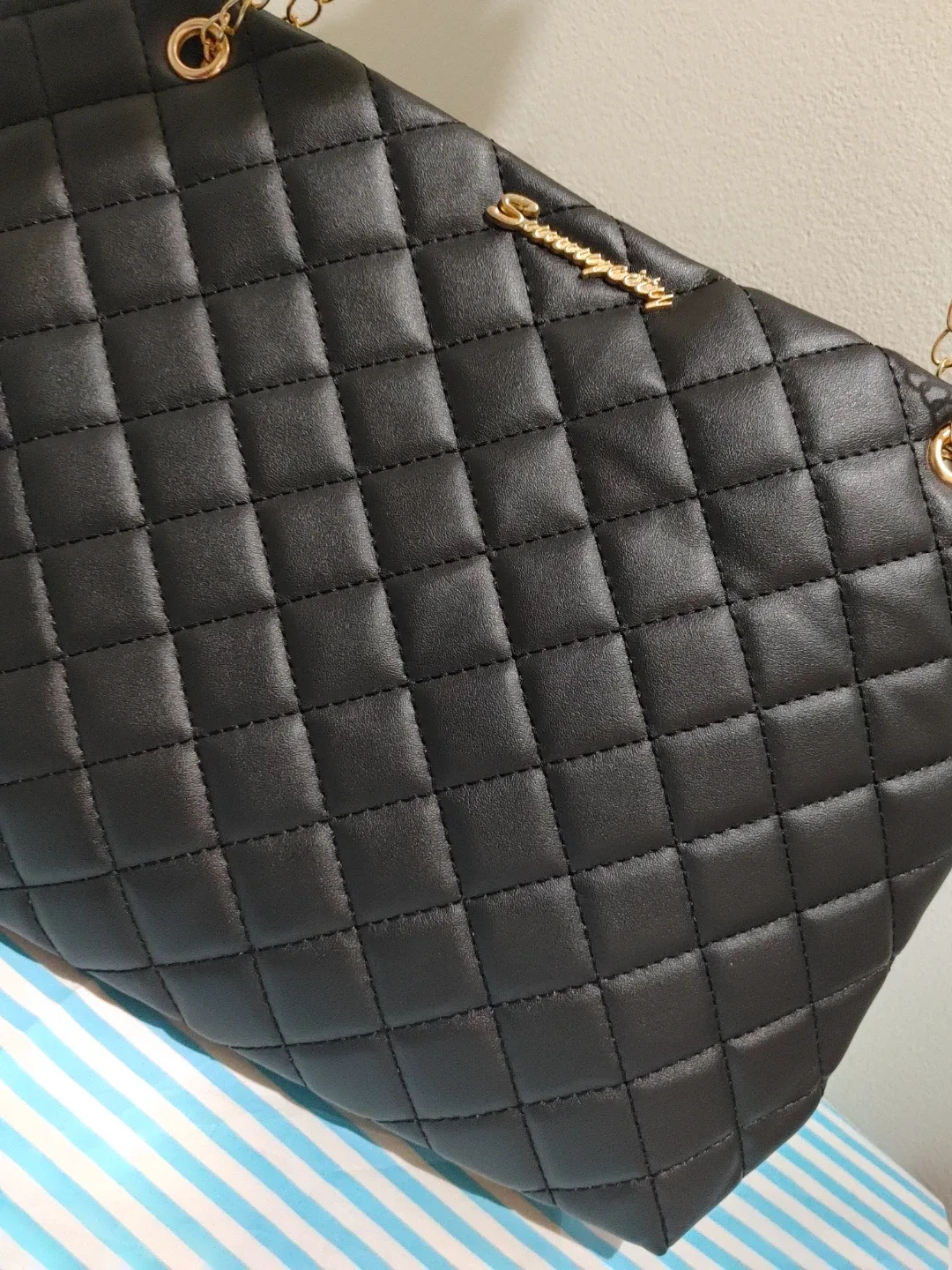 Black Quilted Shoulder Bag image indicator(2)