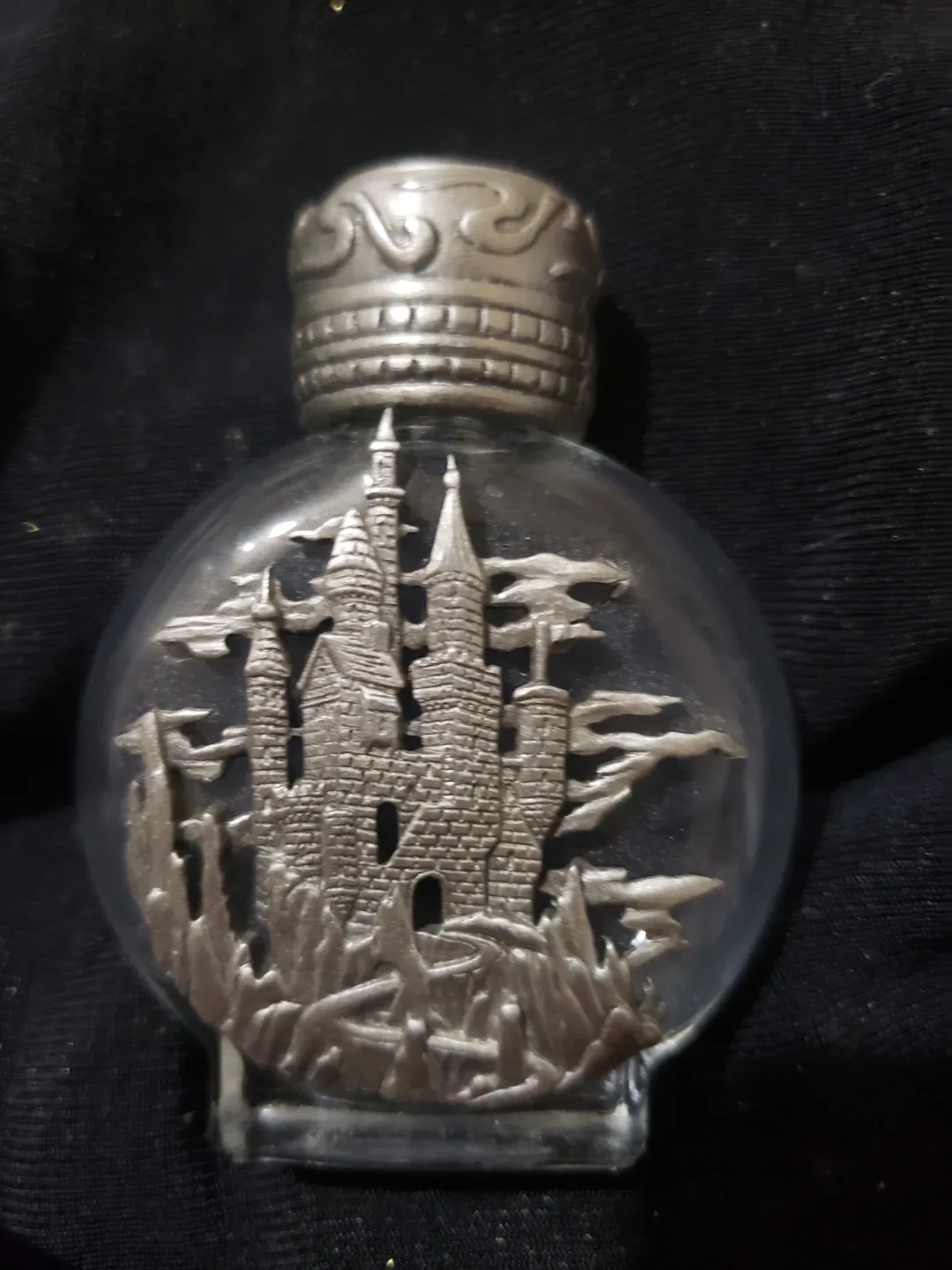 Vintage  J.J.  Jonette Castle  Design Glass Bottle thumbnail