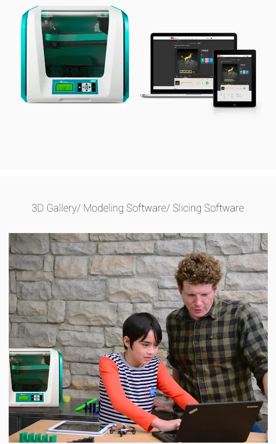 Wi-Fi DaVinci Jr - 3D Printer with Filament Starter Kit image indicator(9)