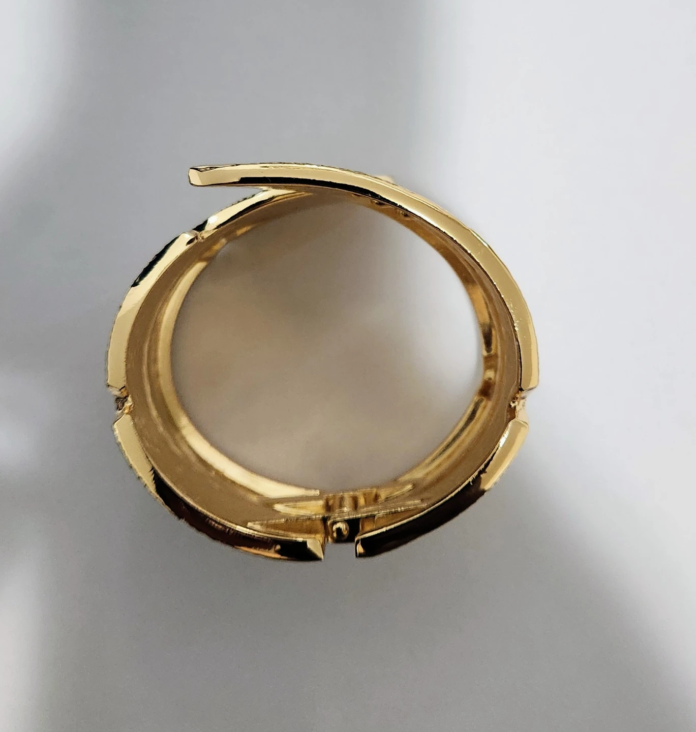 Gold Feather Bangle Cuff Bracelet - photo 5