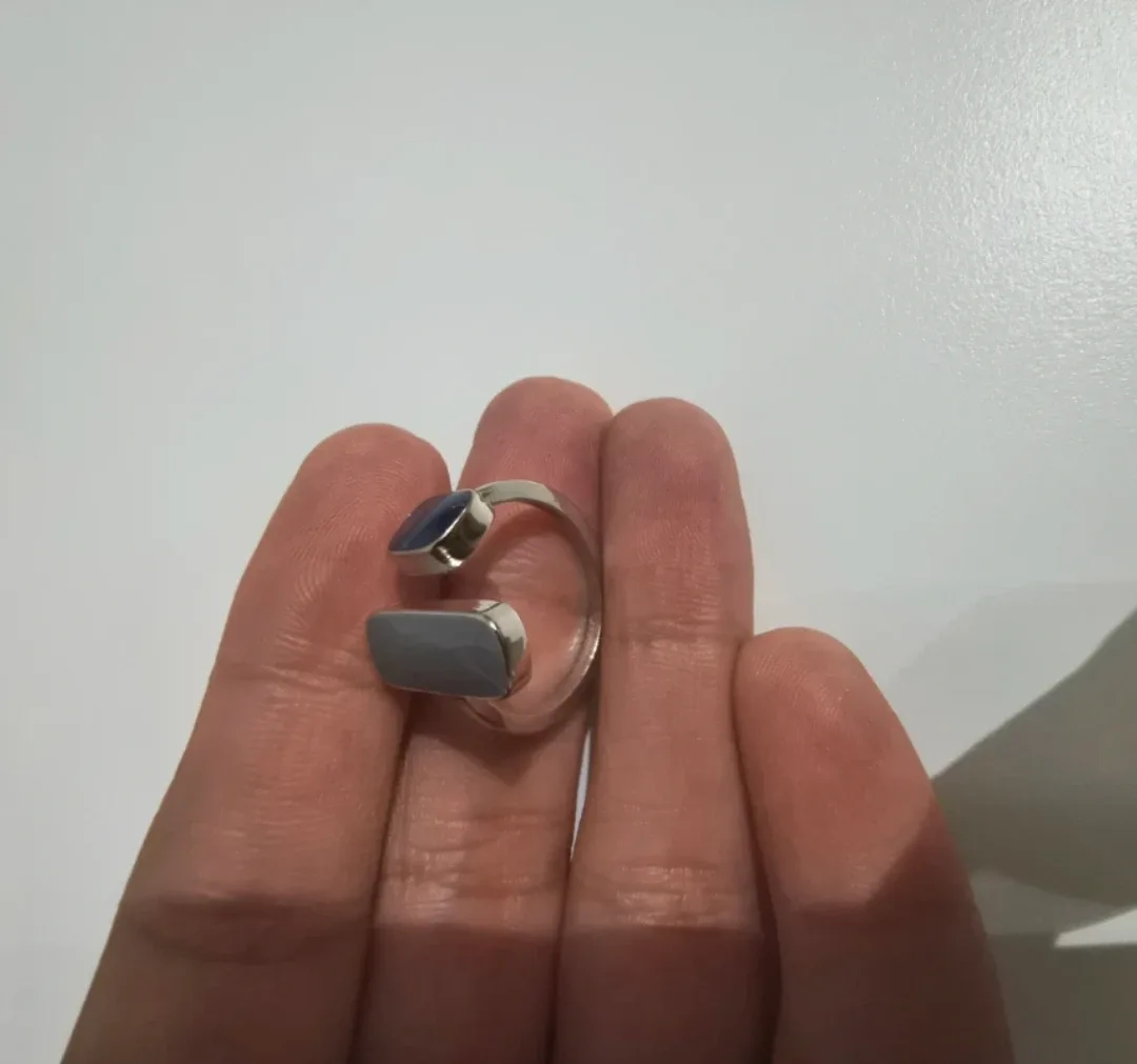 925 Silver Rectangle Geometry Ring image indicator(4)