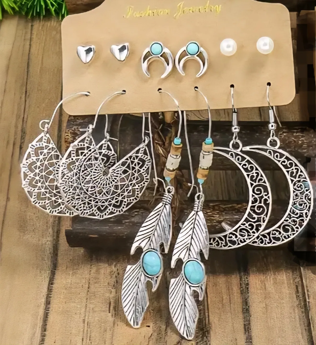Boho Style Earrings Set - 6 Pairs