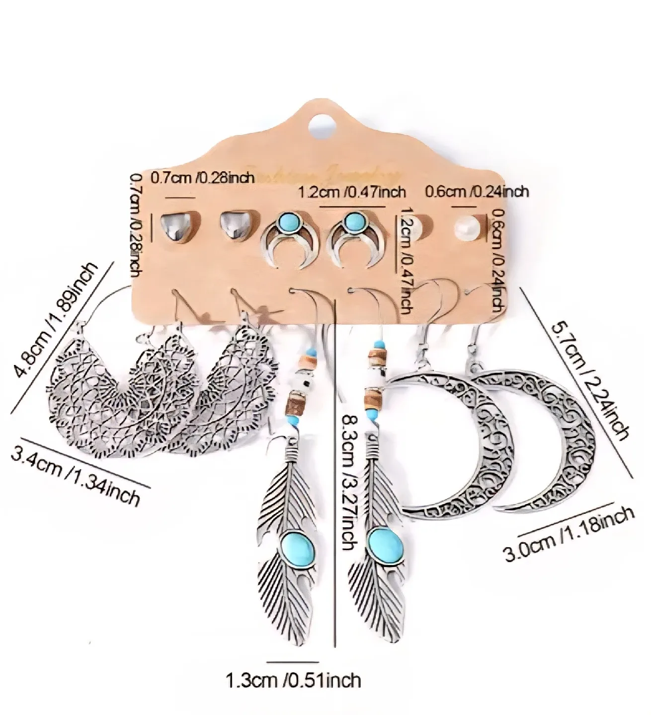 Boho Style Earrings Set - 6 Pairs image indicator(2)