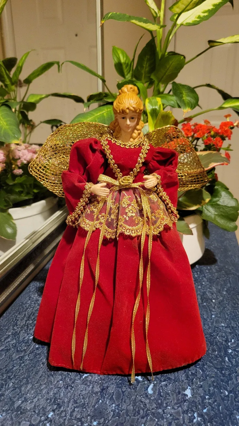 Vintage 12" Christmas Tree Angel Topper / TableTopDecoration