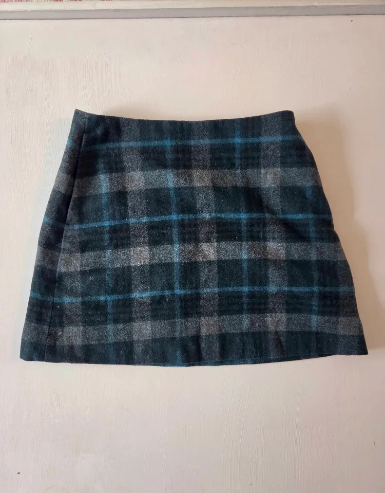 Uniqlo Plaid Wool Mini Skirt