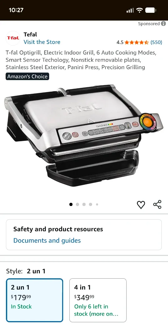 T-fal OptiGrill Electric Indoor Grill