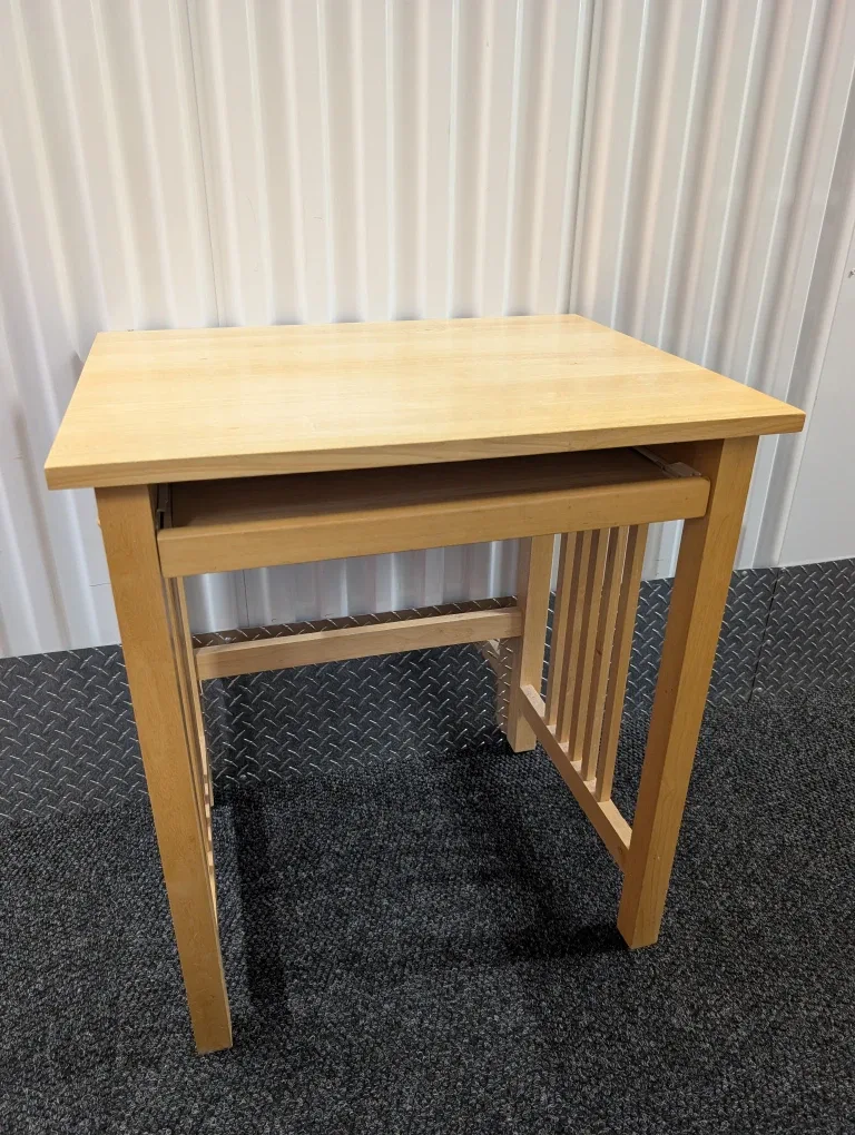 Wooden Desk with Pull-Out Shelf