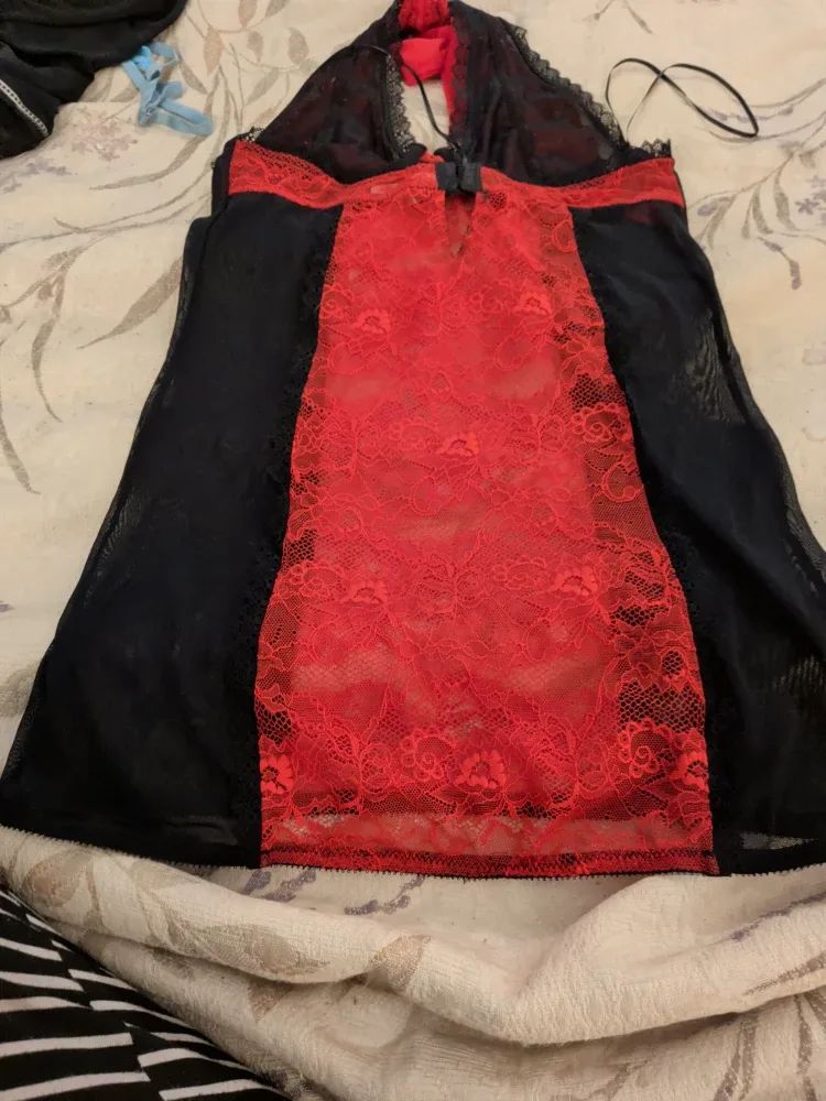 Red & Black Lace Lingerie image indicator(6)