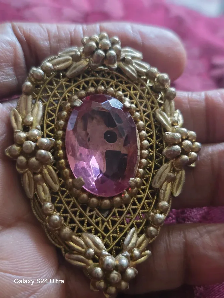 Vintage Pink Stone Dress Clips