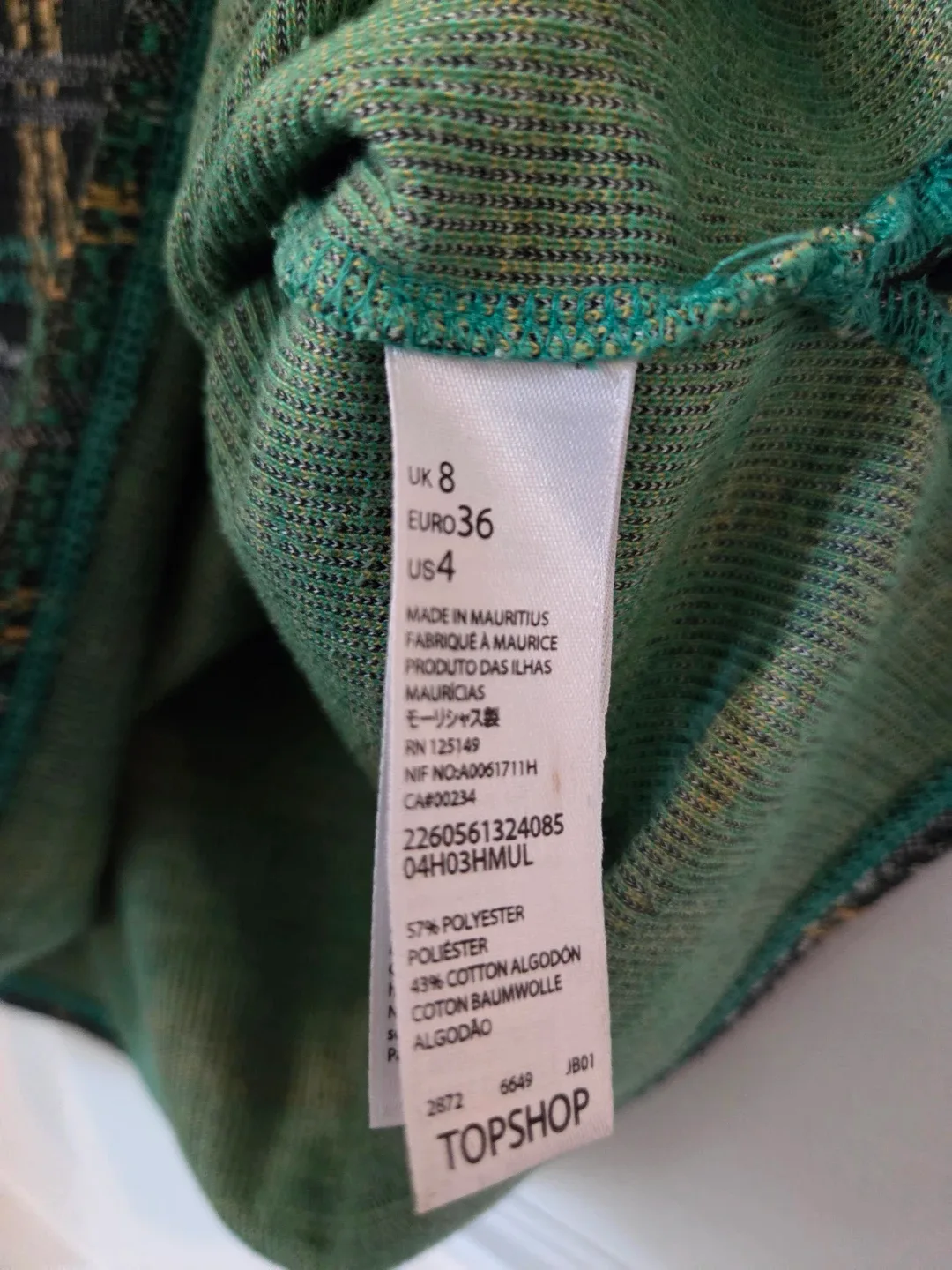 Topshop Plaid Dress Cotton - Size small image indicator(6)