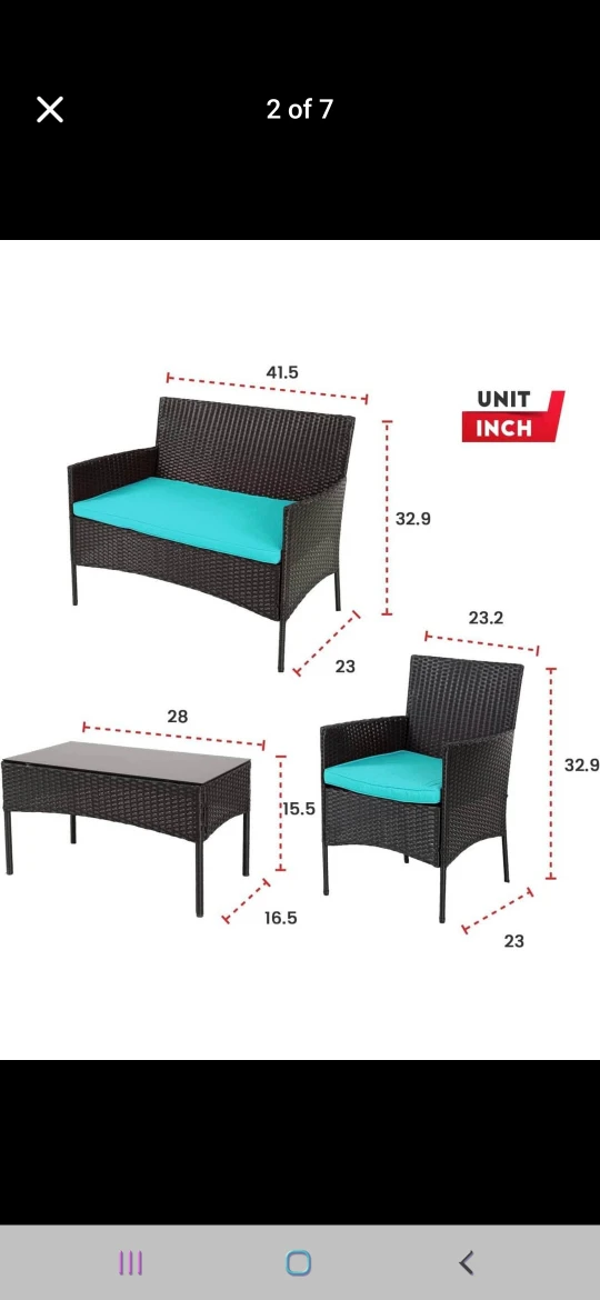 Wicker Patio Set - Loveseat, Chairs, Table - photo 4