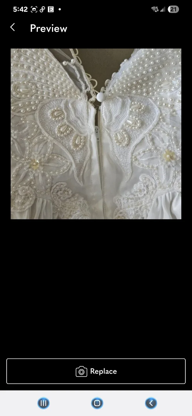 White Embroidered Wedding Dress image indicator(2)