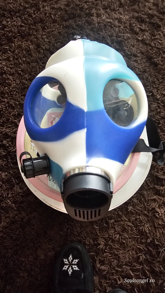 Gas Mask - Blue, White