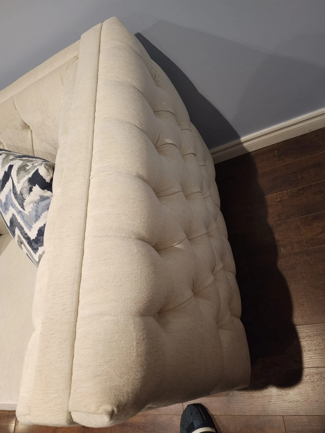 3 -Seater Cream Chesterfield Sofa - photo 2