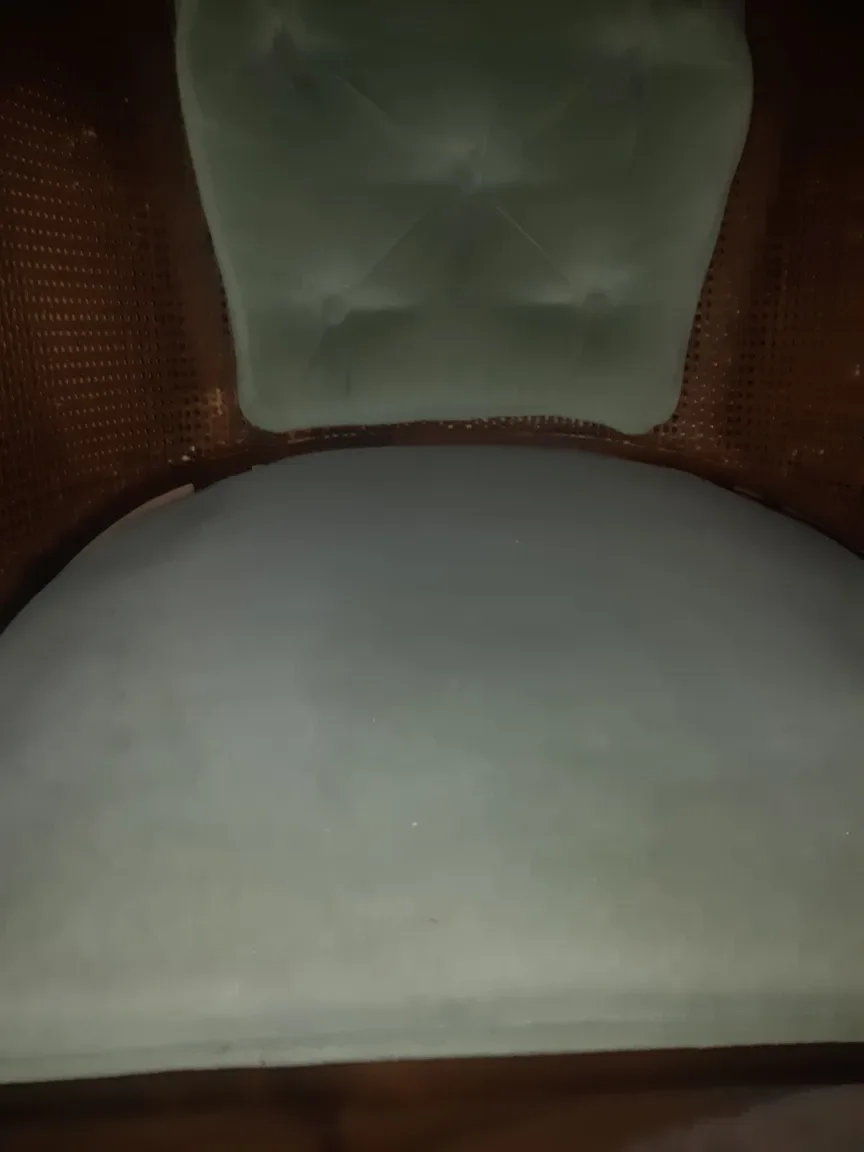 Vintage Cane Back Chair - Light Green image indicator(2)