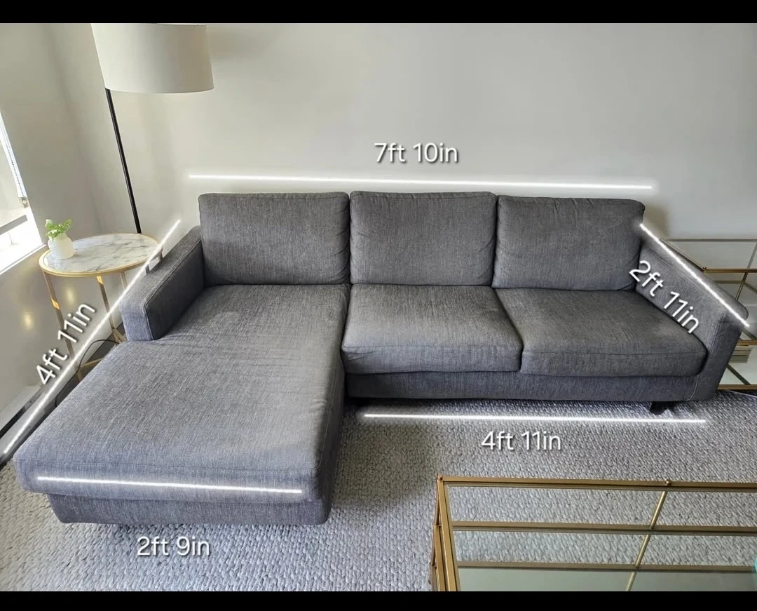 EQ 3 Grey Sectional Sofa - photo 5