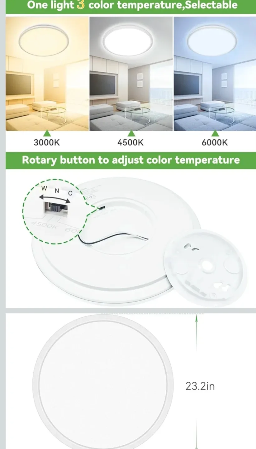 White 23-inch LED Ceiling Light - New! image indicator(4)