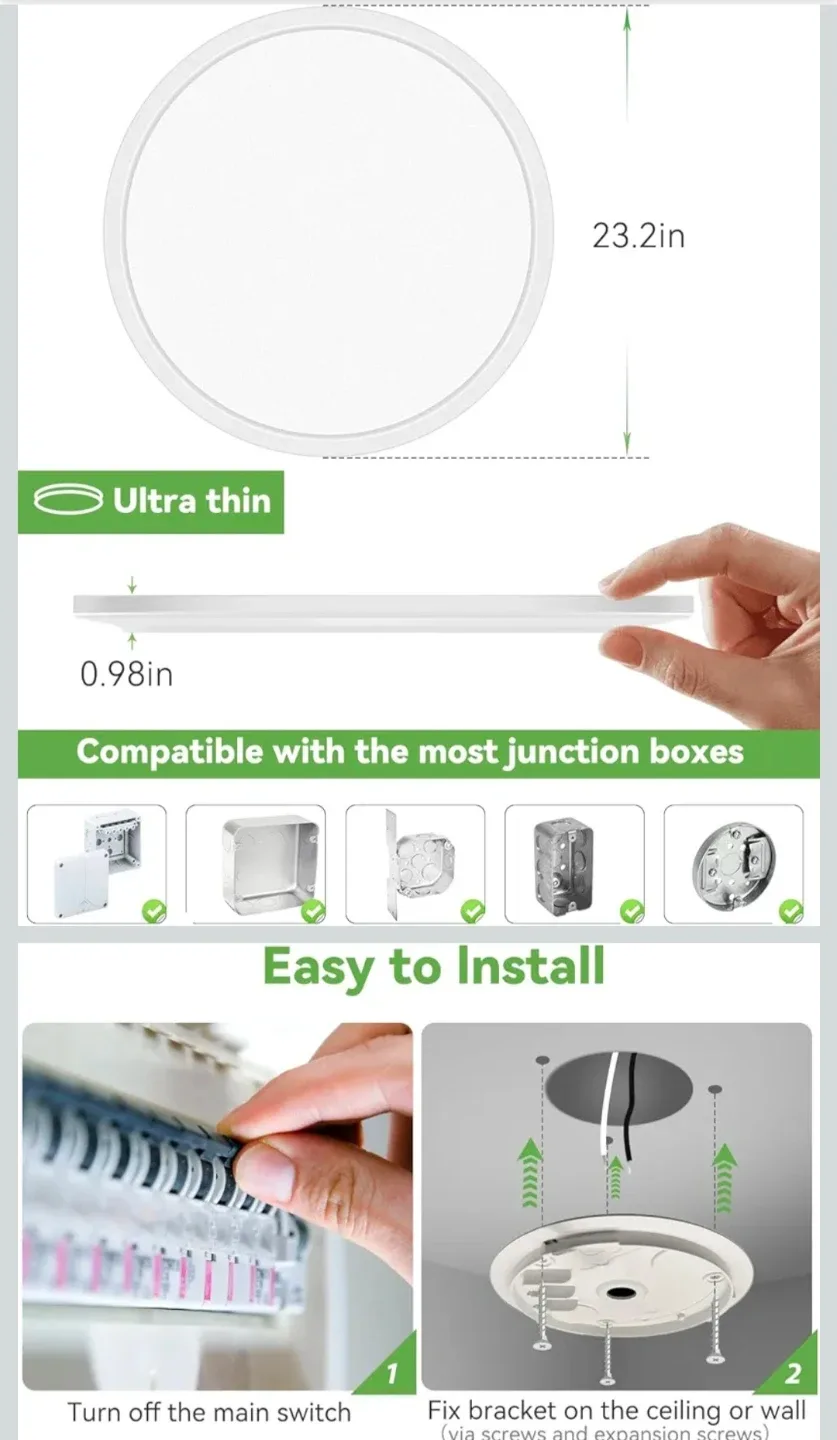 White 23-inch LED Ceiling Light - New! image indicator(5)