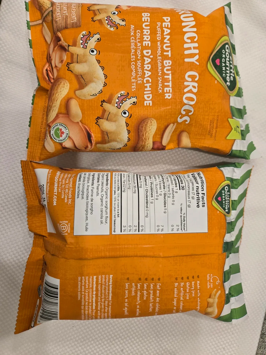 Little Gourmet Organic Crunchy Crocs Peanut Butter Snack thumbnail