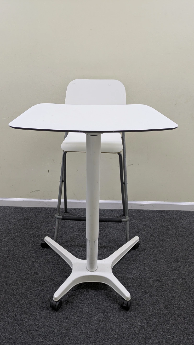 Workstation Adjustable Height White Desk with Chair - photo 3